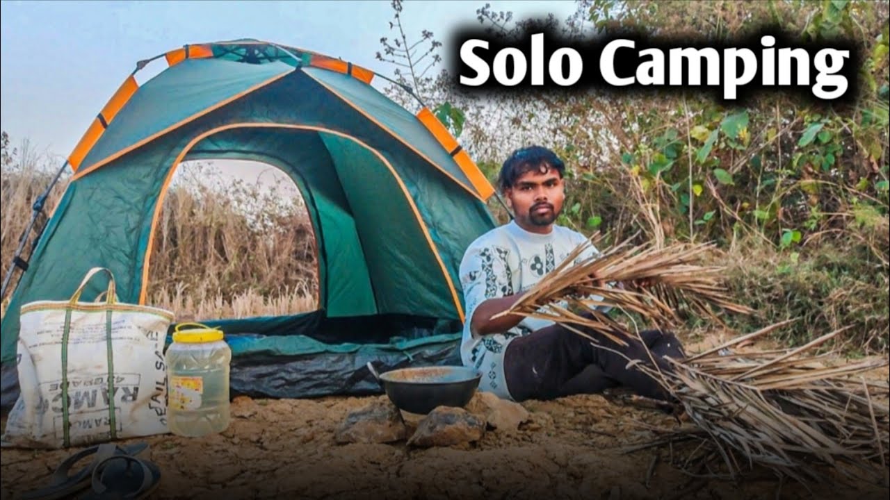 🏕️My first solo night camping #camping 