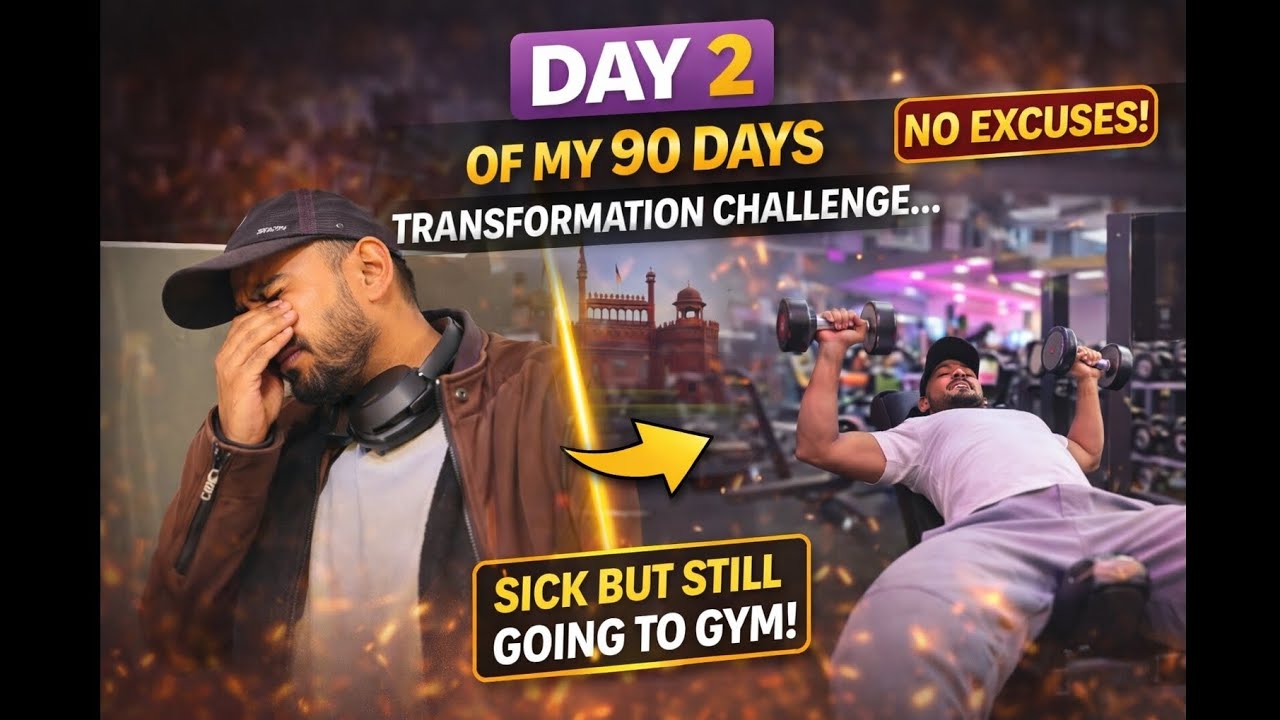 Sick Day 🤒 Still Training 💥 | Day 2 Body Transformation Journey.