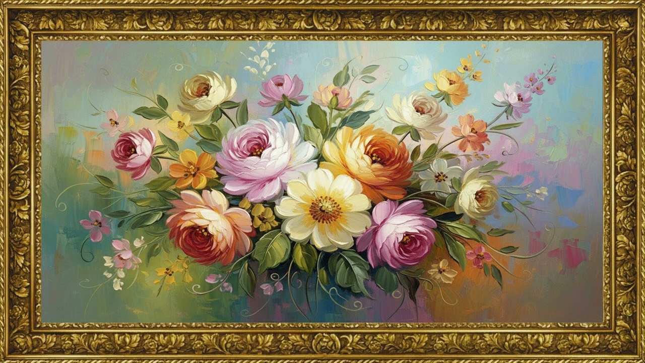 Peaceful Flower Canvas Art 🌺 4K Decorative TV Visual