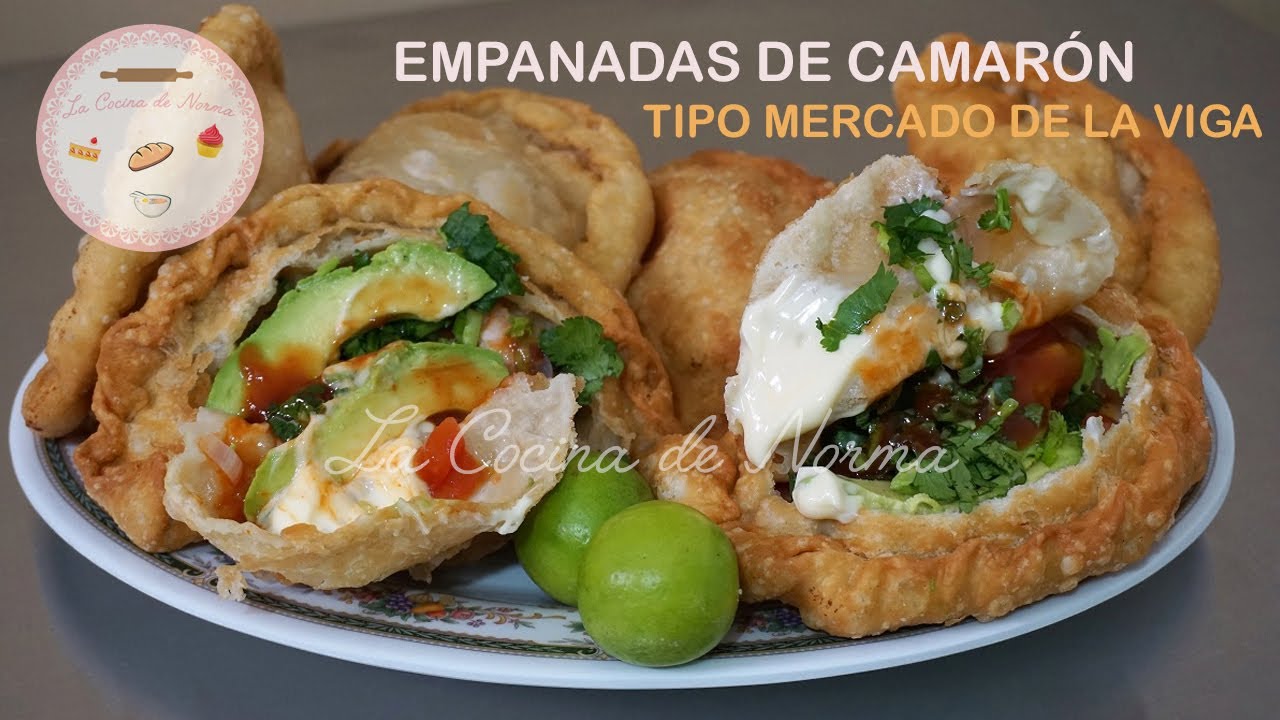 Empanadas de camarón (tipo mercado de la viga en la Ciudad de México)