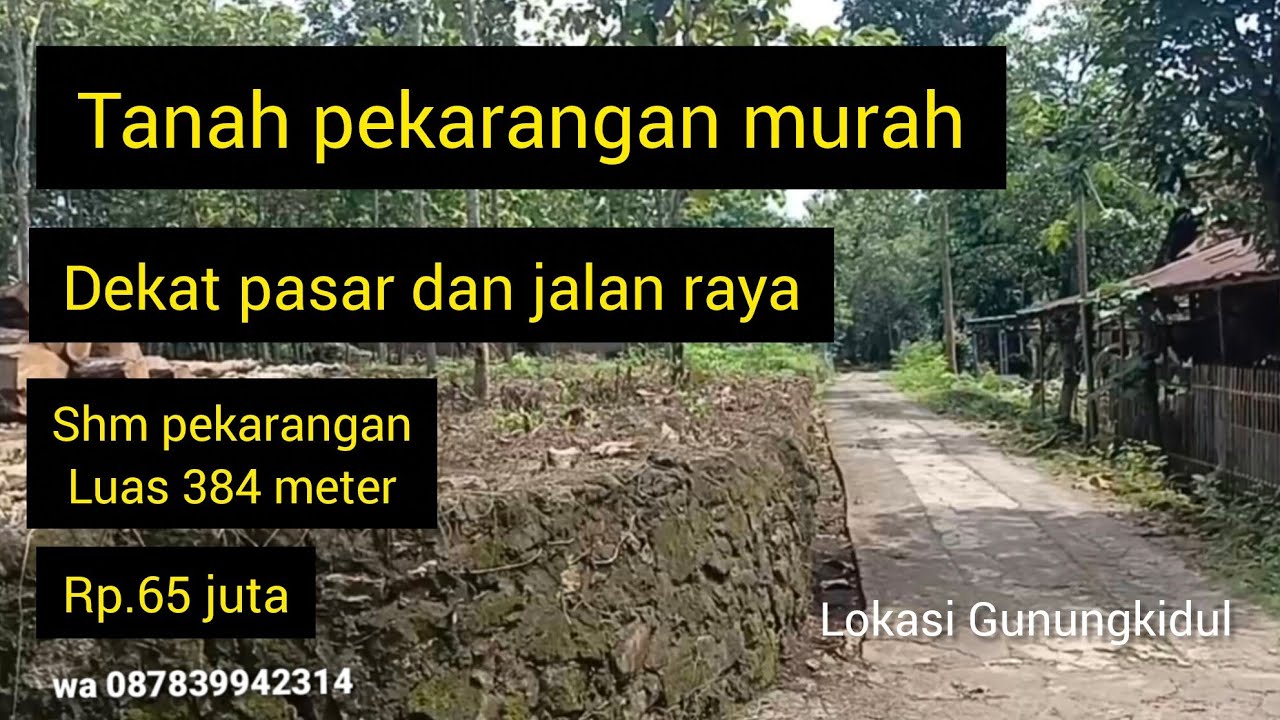 TANAH PEKARANGAN MURAH DEKAT PASAR DAN JALAN RAYA