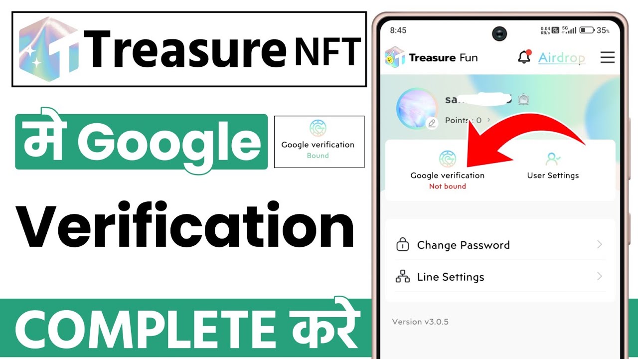 Treasure nft google verification kaise kare | how to bind google verification in treasure nft