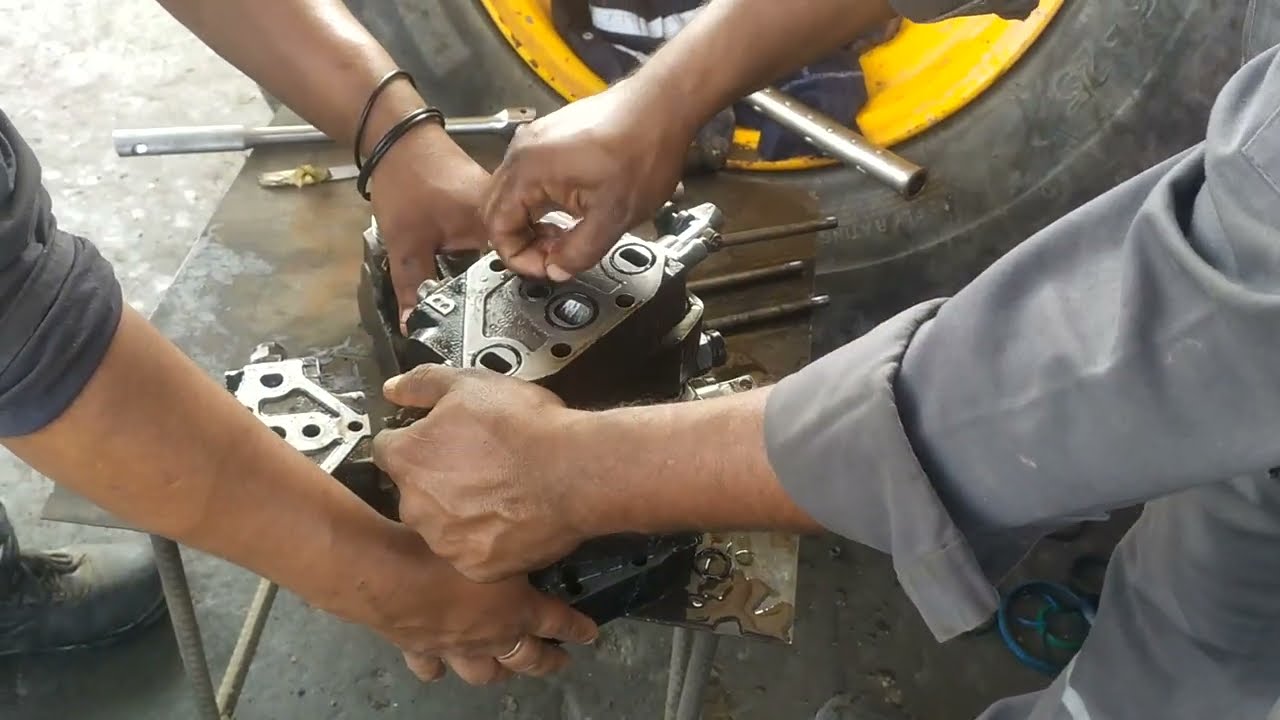 Hydraulic control block repair work at site