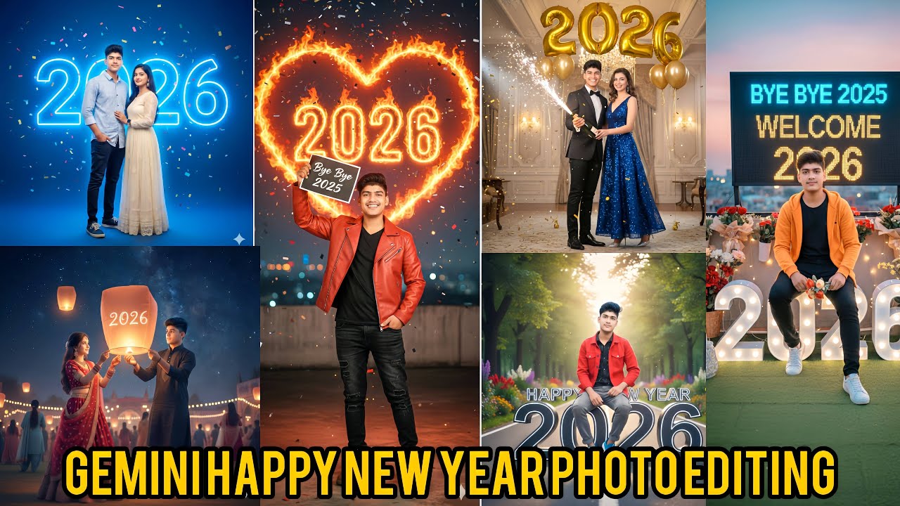 happy new year 2026 photo editing | new year 2026 photo editing | Gemini ai prompts