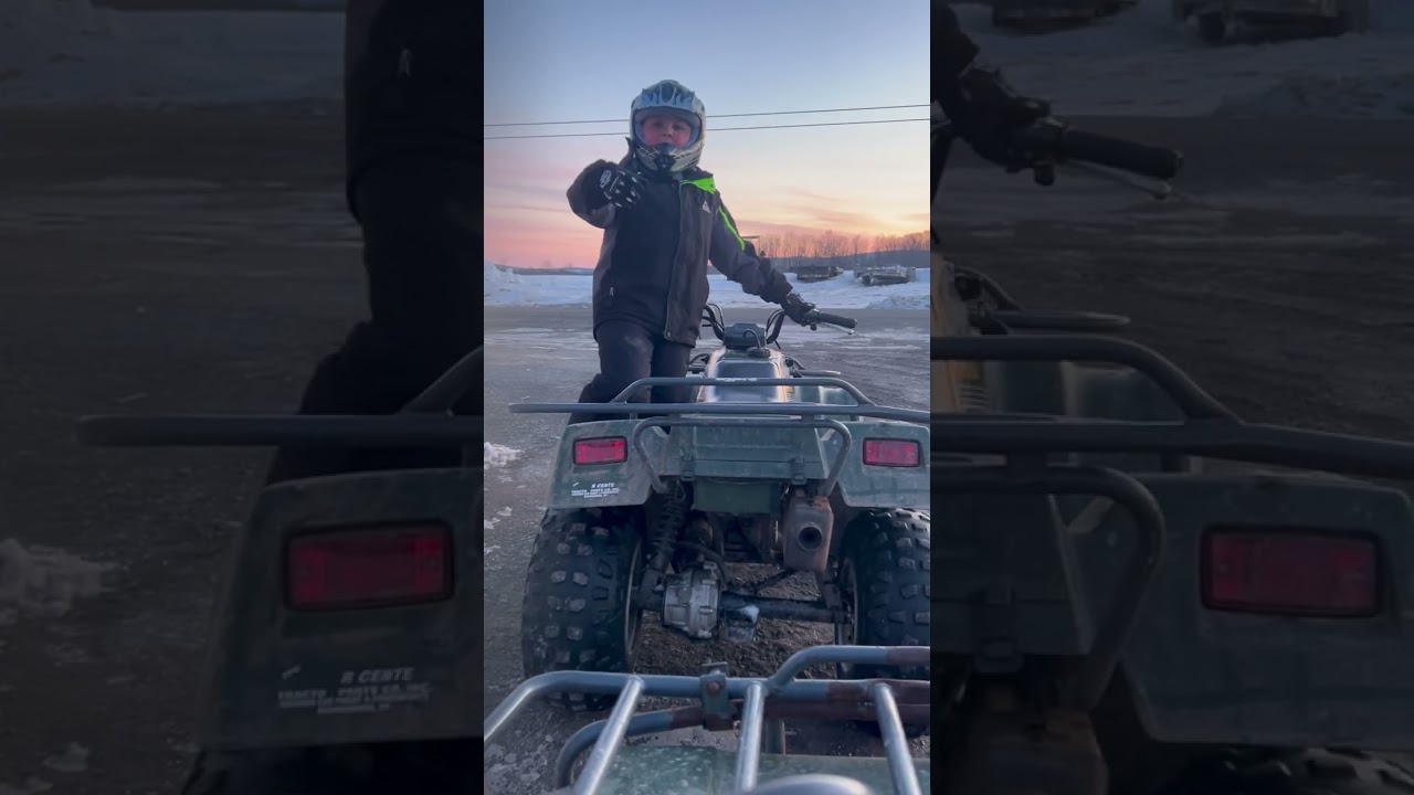 Riding four wheelers in snow!