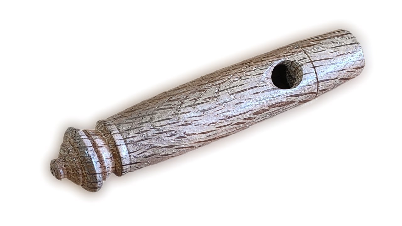 Woodturning - oak wood whistle - Small but full of technique