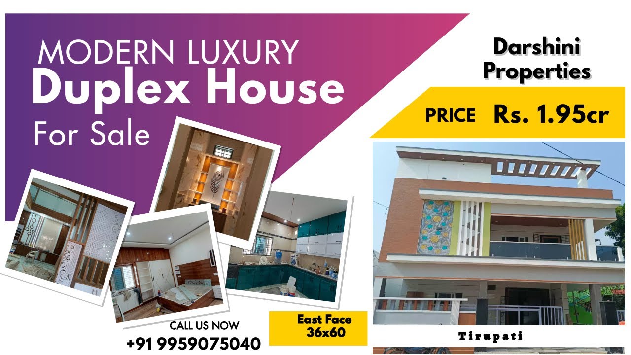 East face Duplex House for sale 1.95 cr || Tirupati || Contact 9959075040