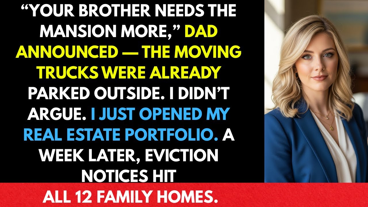 “Your Brother Needs the Mansion More,” Dad Announced — The Moving Trucks Were Already Parked Outside