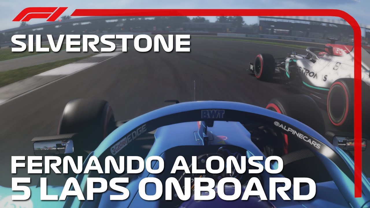 F1 2021 ( 2022 Mod ) Fernando Alonso's Onboard 5 Laps Race at Silverstone, British GP