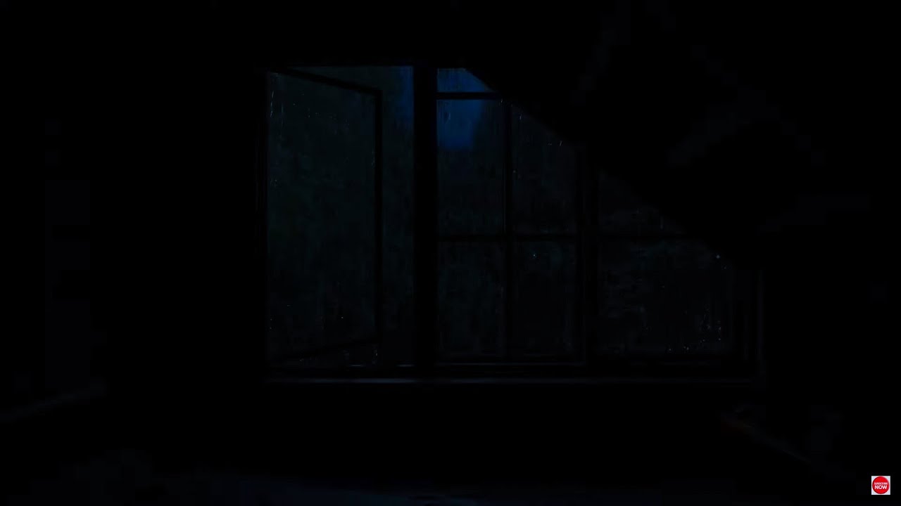 Black Window🪟Heavy Rain & Thunder💦Lay in bed, turn on the video, close your eyes and fall asleep😴
