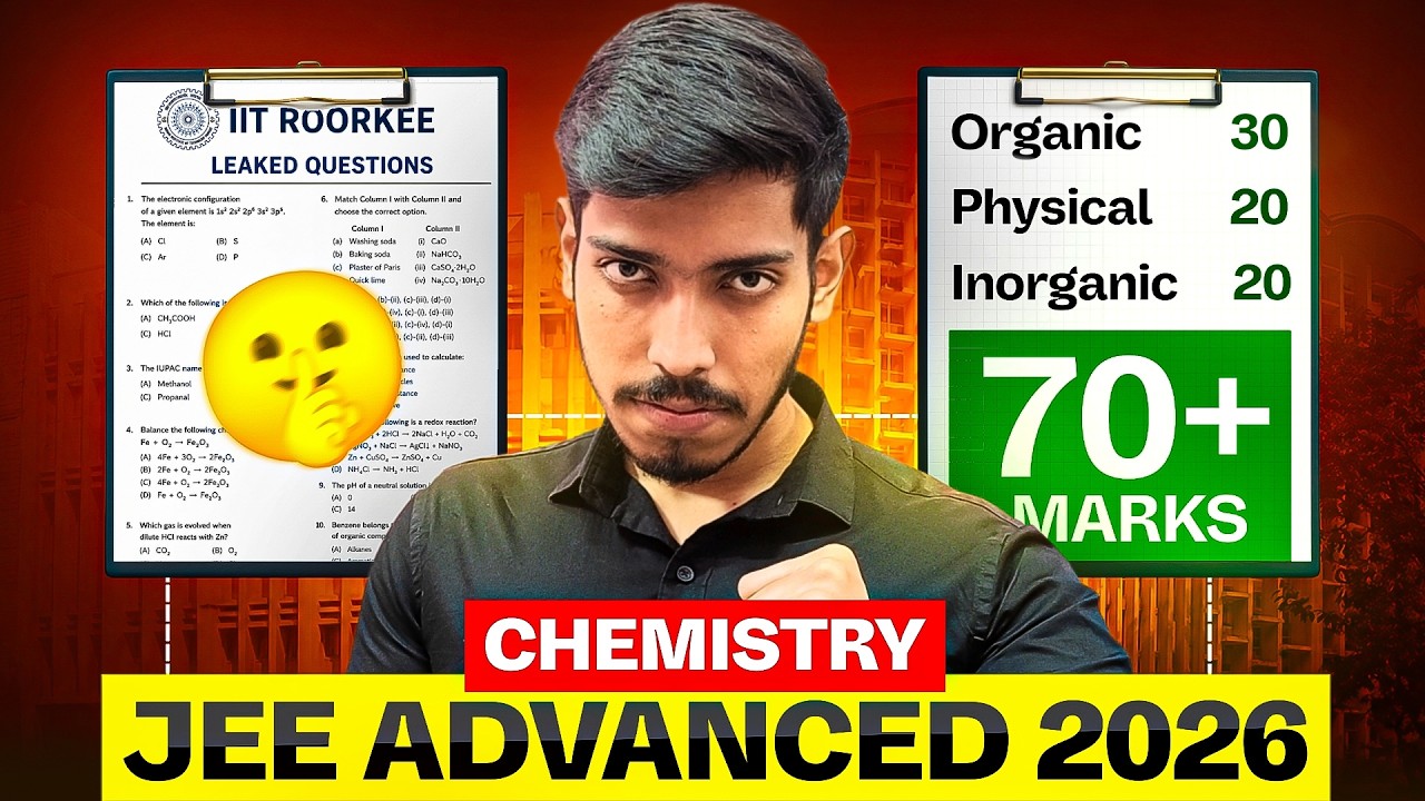 JEE Advanced 2026: SCORE 70+ in CHEMISTRY in 15 Days🔥 | IIT Seat Confirm #iit #jee