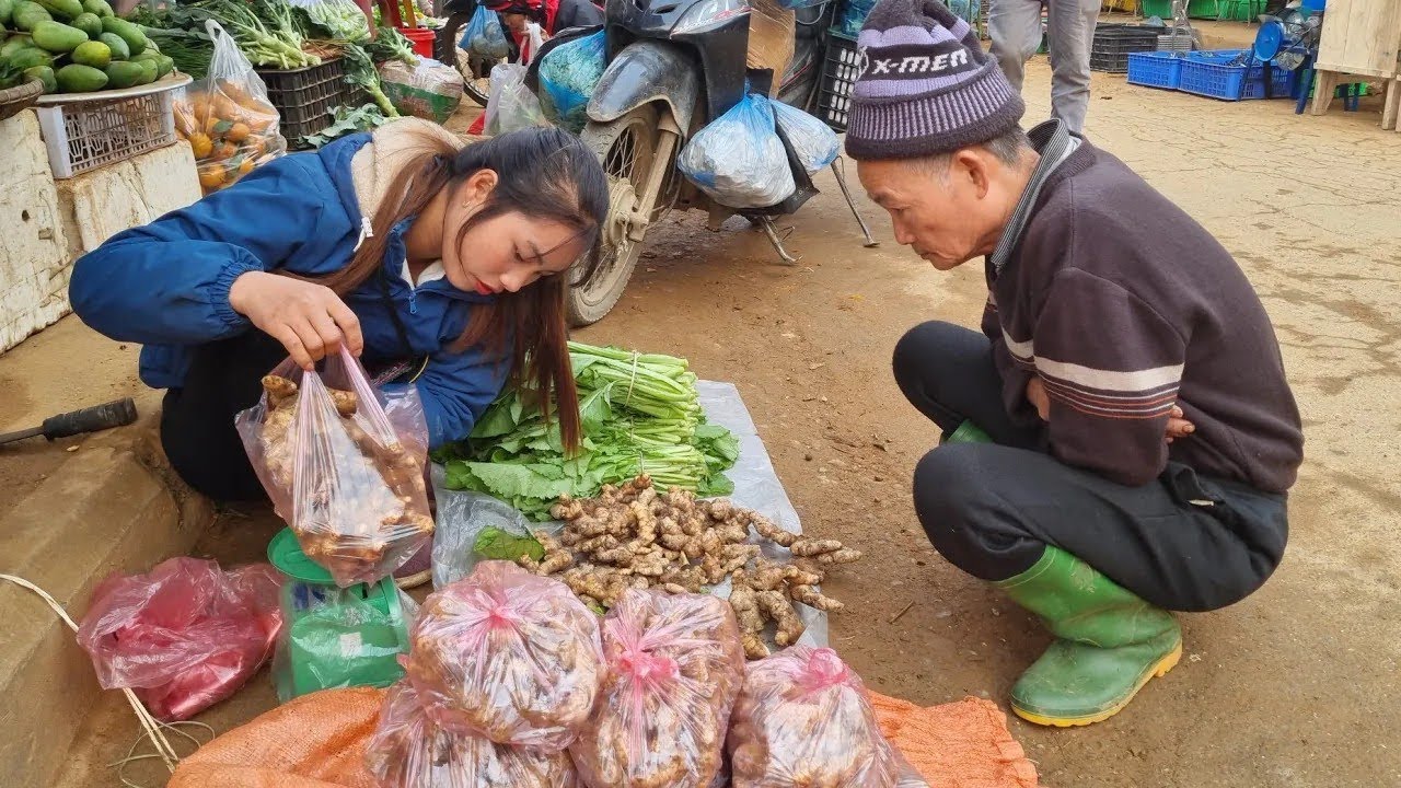 Single Mother Struggles for Food 💔 | Fresh Ginger, Greens & Spices to Market