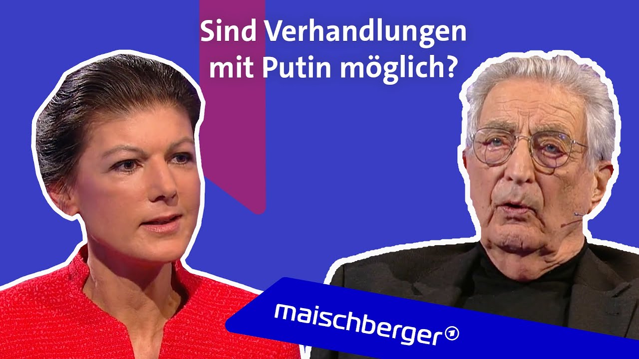 Waffen oder Diplomatie? Sahra Wagenknecht (Die Linke) und Gerhart Baum (FDP) | maischberger
