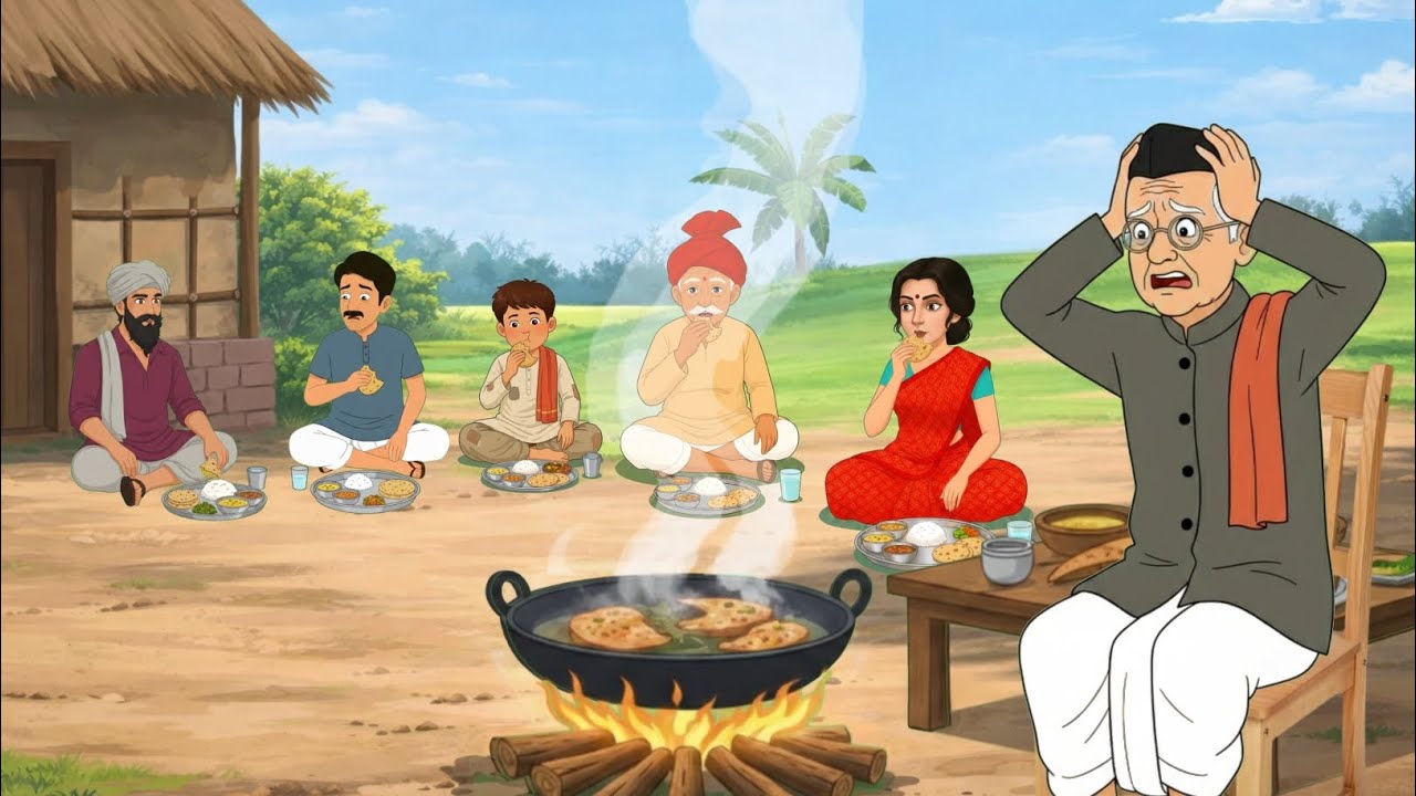 कंजूस ज़मींदार की शाही दावत ! Hindi cartoon story@TABLETOONS4 