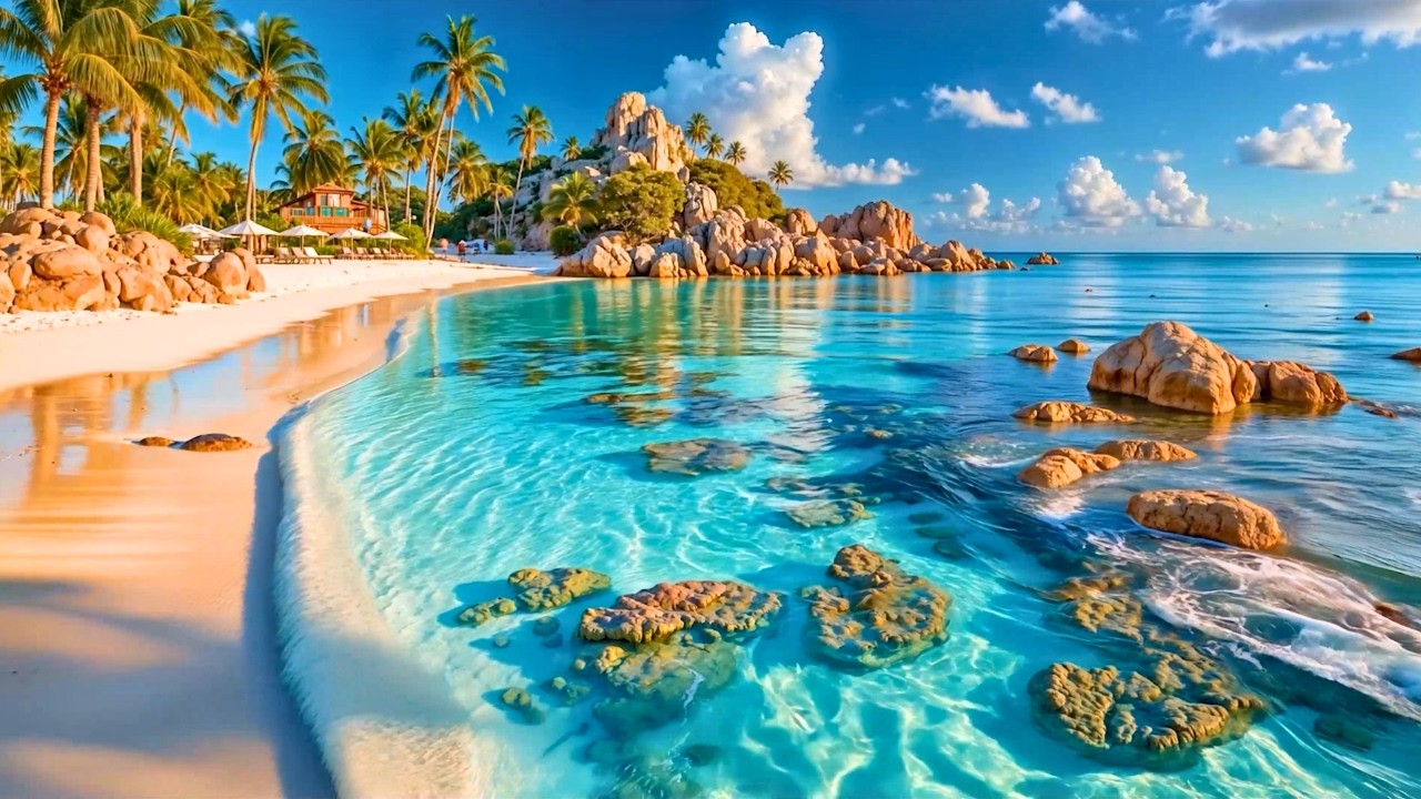 March Tropical Paradise 🌴 Relaxing Bossa Nova Jazz by the Ocean | Sunny Beach Cafe & Spring Vibes