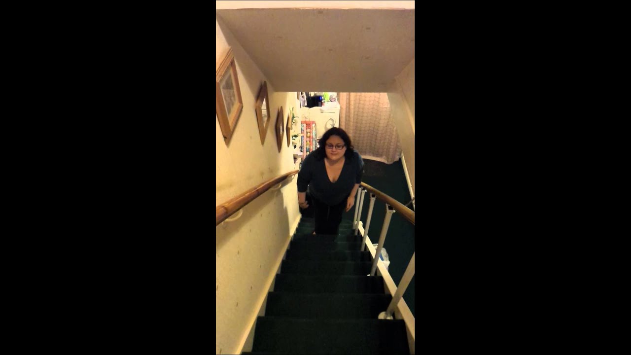 Walking up the stairs, 5 months after surgery