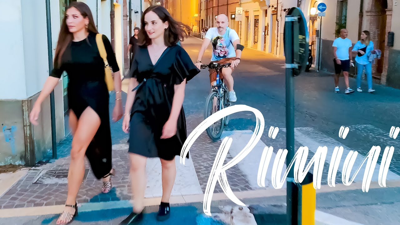 BEAUTIFUL EVENING IN RIMINI. Italy - 4k Walking Tour around the City - Travel Guide. #Italy