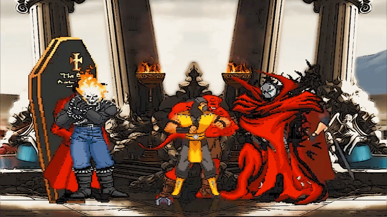 Mugen : Ghost Rider, Alucard & Hellboy Vs Spawn, Dante & Scorpion (Request)