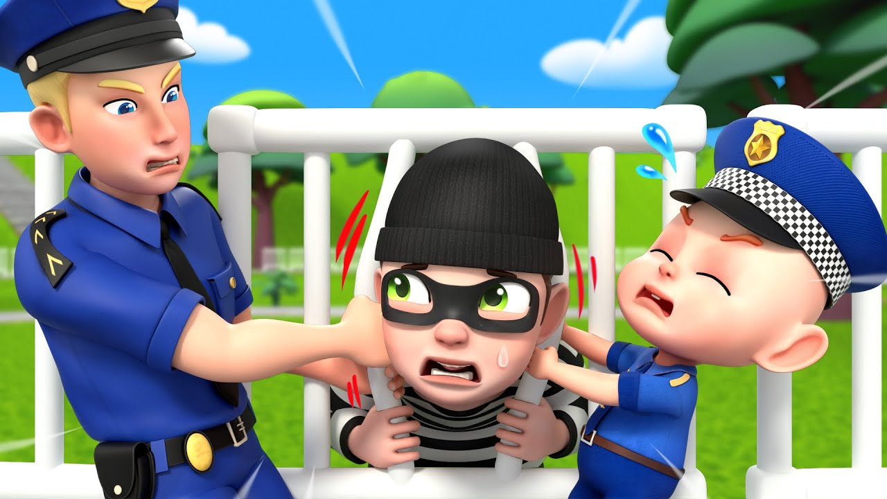 Police Chase Runaway Thieves👮‍♂ | Police Cartoon | Learn Safety | Rosoo Nursery Rhymes