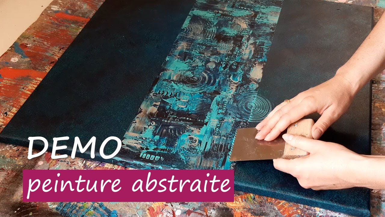 D&eacute;monstration peinture abstraite &agrave; l'acrylique