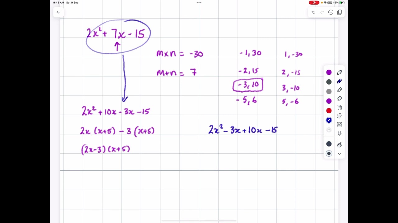P1 How to : Factorise a quadratic when a is greater than 1