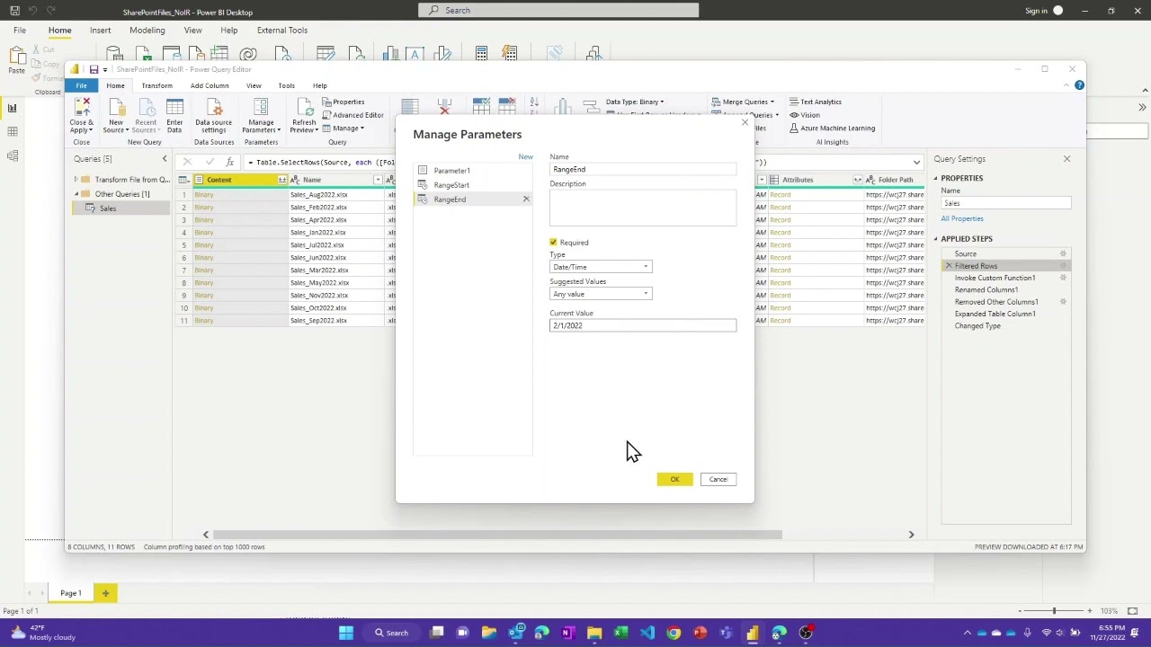 Incremental Refresh with SharePoint Files