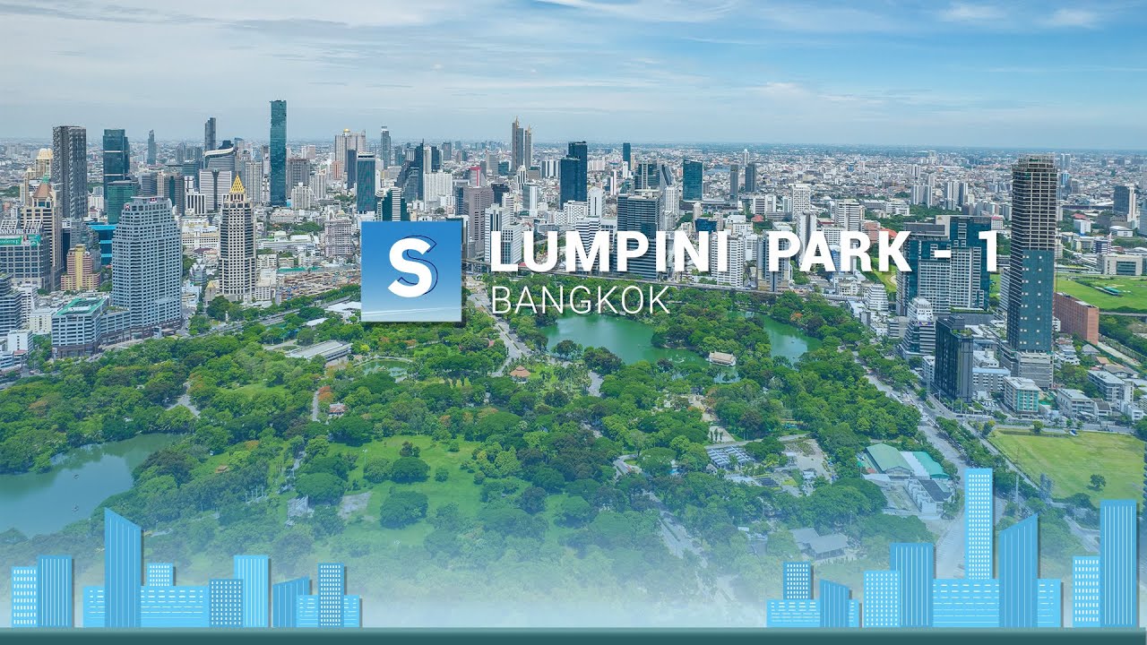 Bangkok: Lumphini Park, Aerial 4K Drone View/สวนลุมพินี/กรุงเทพฯ/ทางอากาศ/โดรน/มุมมองจากด้านบน