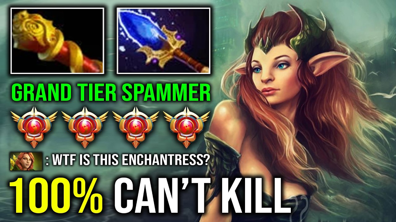 100% CAN'T KILL Longest Attack Range 1v5 Untouchable Solo Mid Enchantress Grand Spammer Dota 2