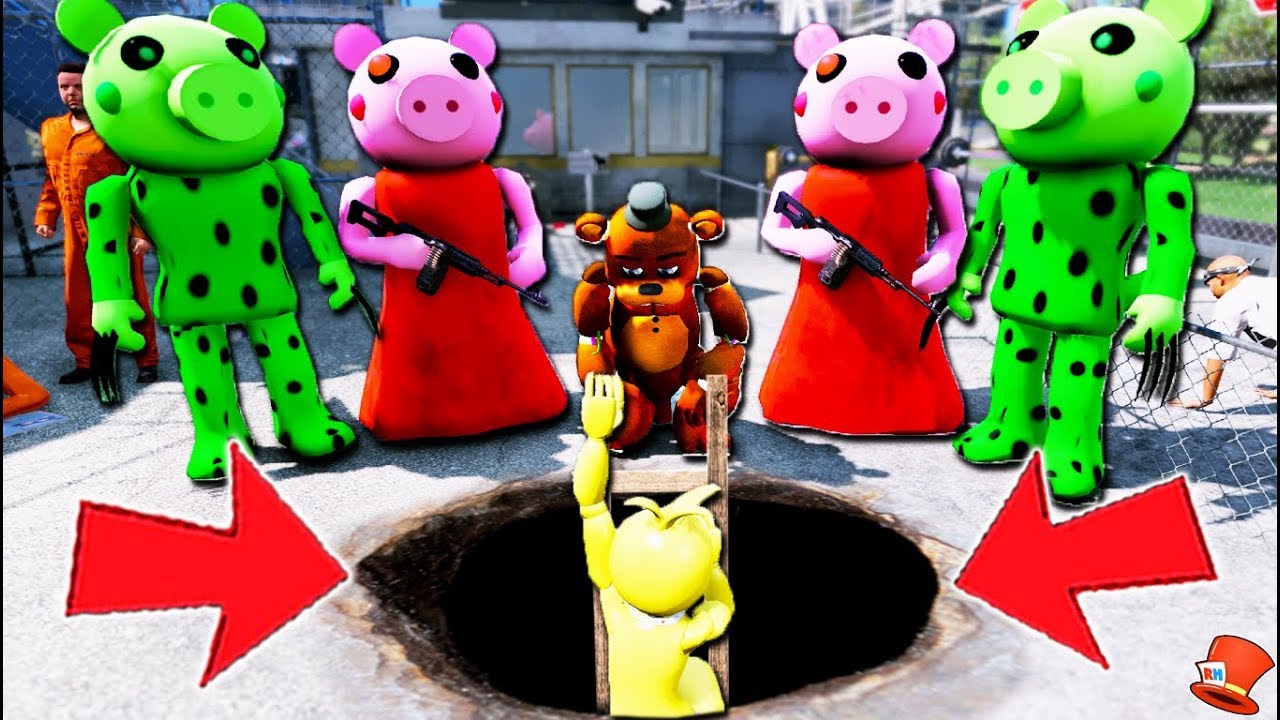 Can the Animatronics BREAK OUT of the PIGGY PRISON? Jailbreak! (GTA 5 Mods FNAF RedHatter)