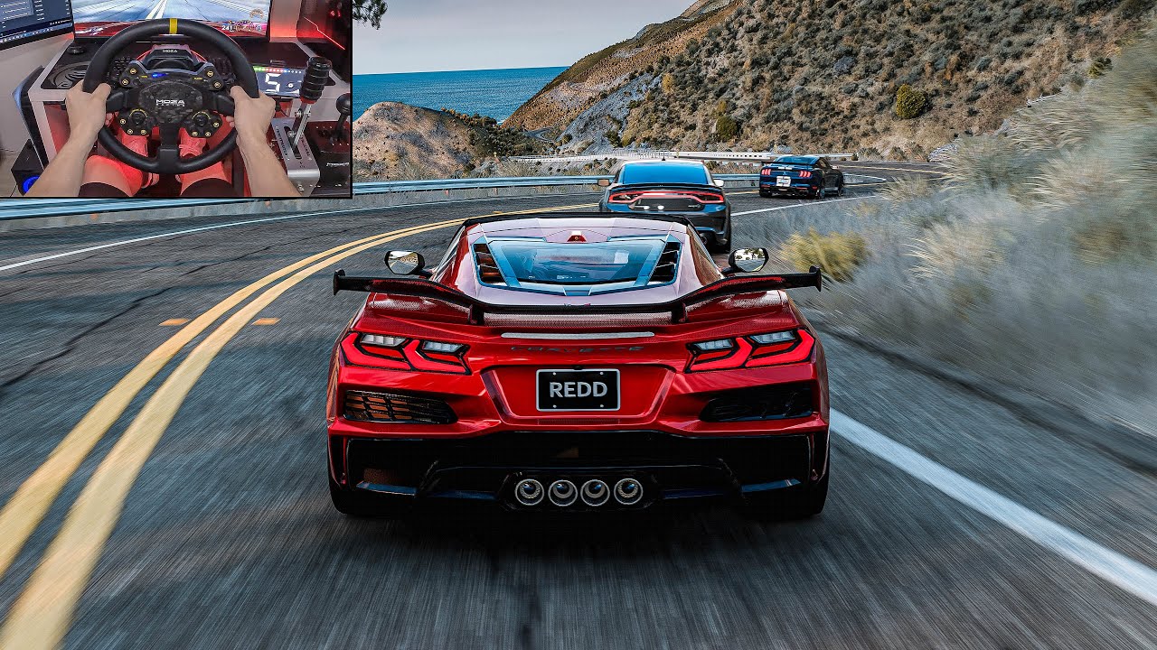 Chevrolet Corvette C8 & Dodge Charger Hellcat & Shelby GT500 - Assetto Corsa | Moza R16 + Pimax
