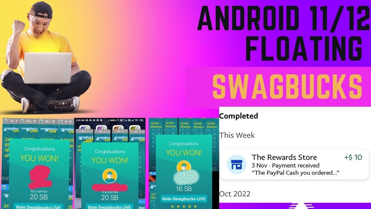 How To Make [SB LIVE] Floating on Android 11 & 12 | Swagbucks Method Working Trick...!