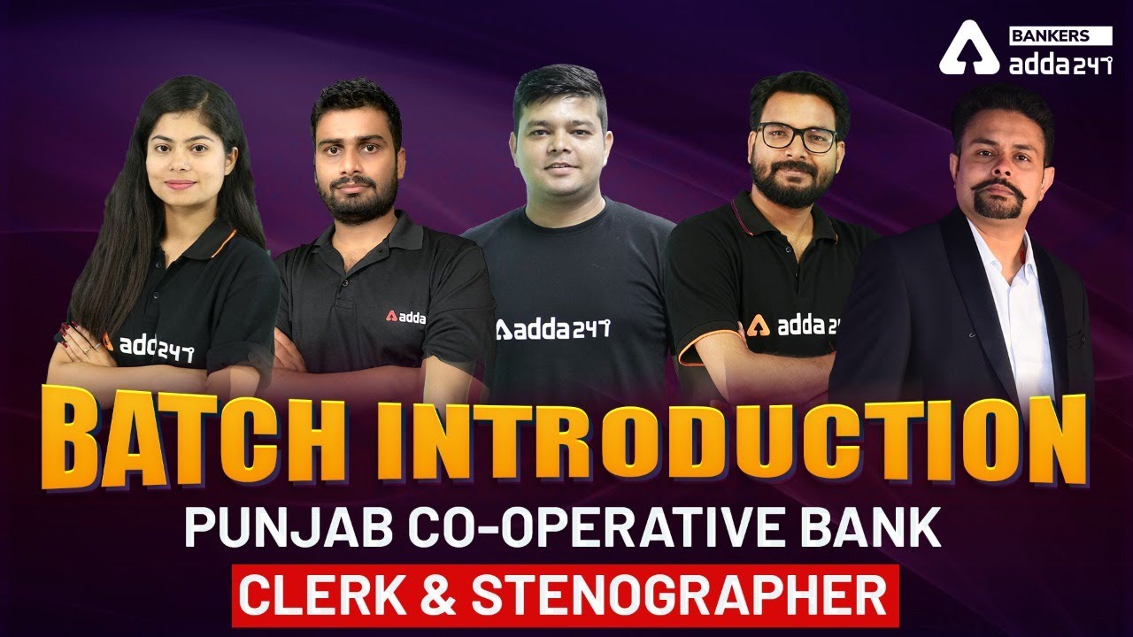 Batch Introduction | Punjab Co-Operative Bank - Clerk & Stenographer