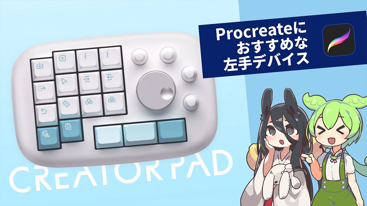 Procreateにおすすめ！左手デバイス『CreatorPad（クリエイターパッド）』のレビューと使い方【ずんだもん/中国うさぎ】