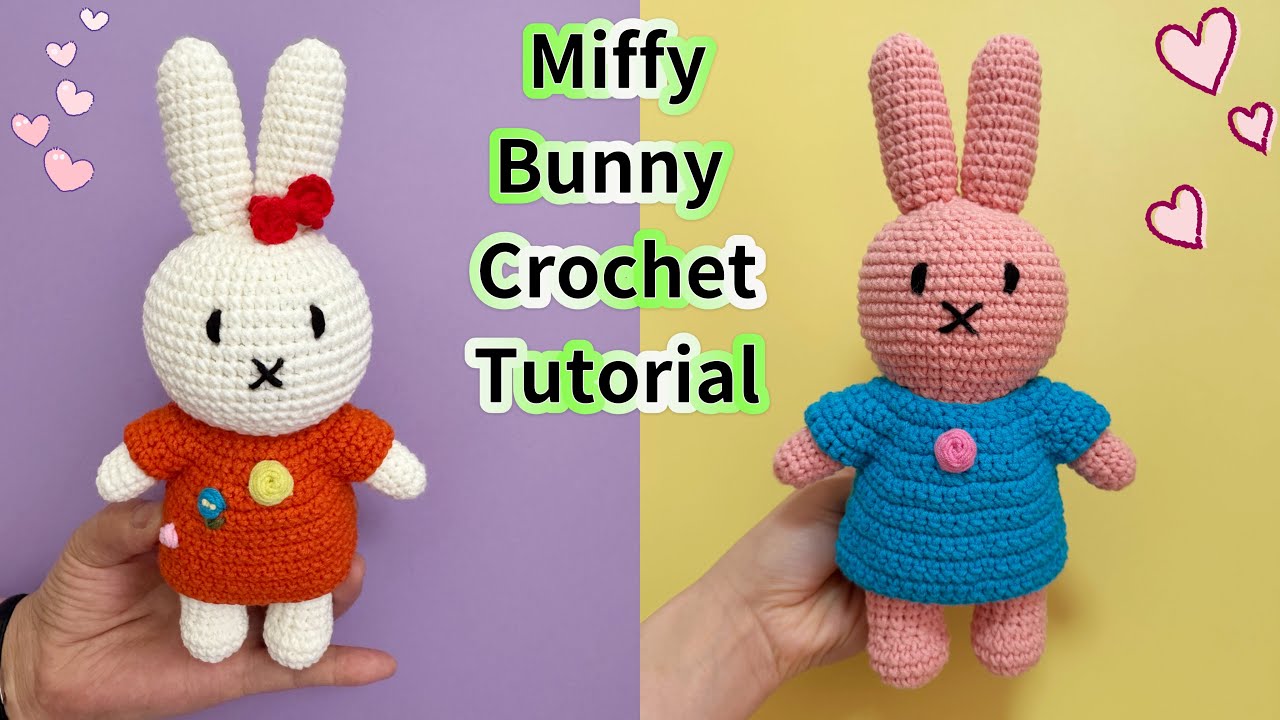 How to Crochet Cute Miffy Bunny with No-sew Body & Removable Dress | Step-by-Step Amigurumi Tutorial