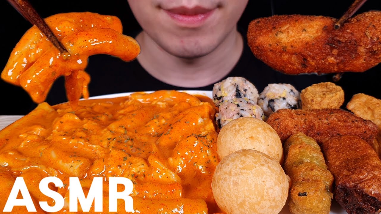 ASMR 신전 로제떡볶이 먹방 ROSE TTEOKBOKKI MUKBANG EATING SOUNDS