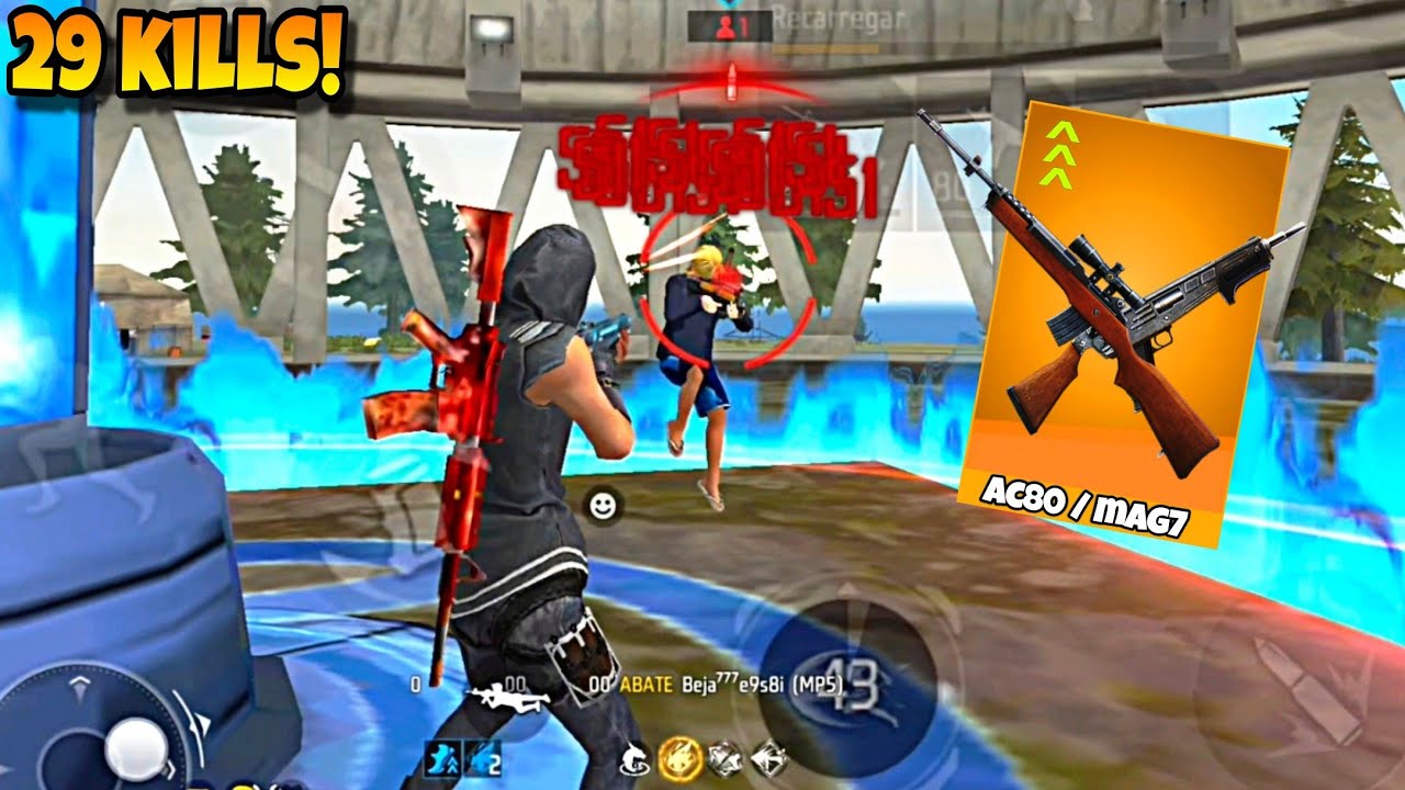 JUNTEI AS DUAS ARMAS MAIS FORTES DO JOGO E LIMPEI O MAPA NA RANQUEADA, FREE FIRE MOBILE 