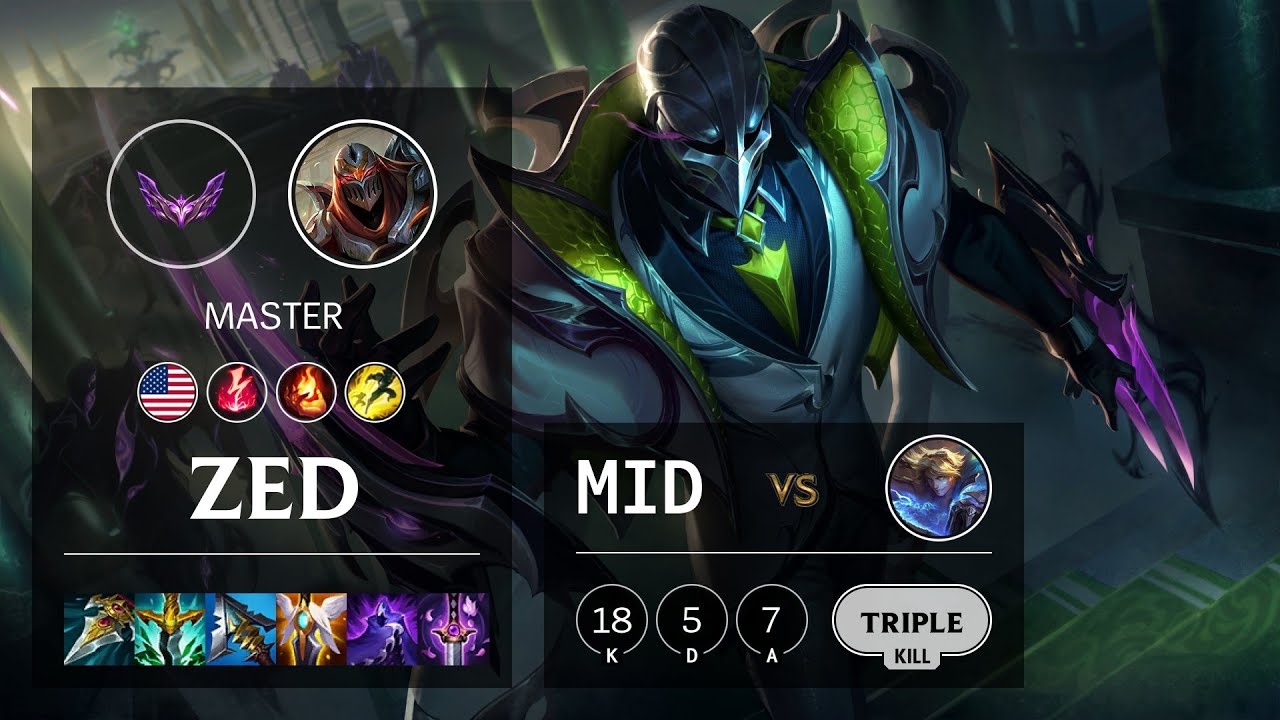 Zed Mid vs Ezreal - NA Master Patch 12.4