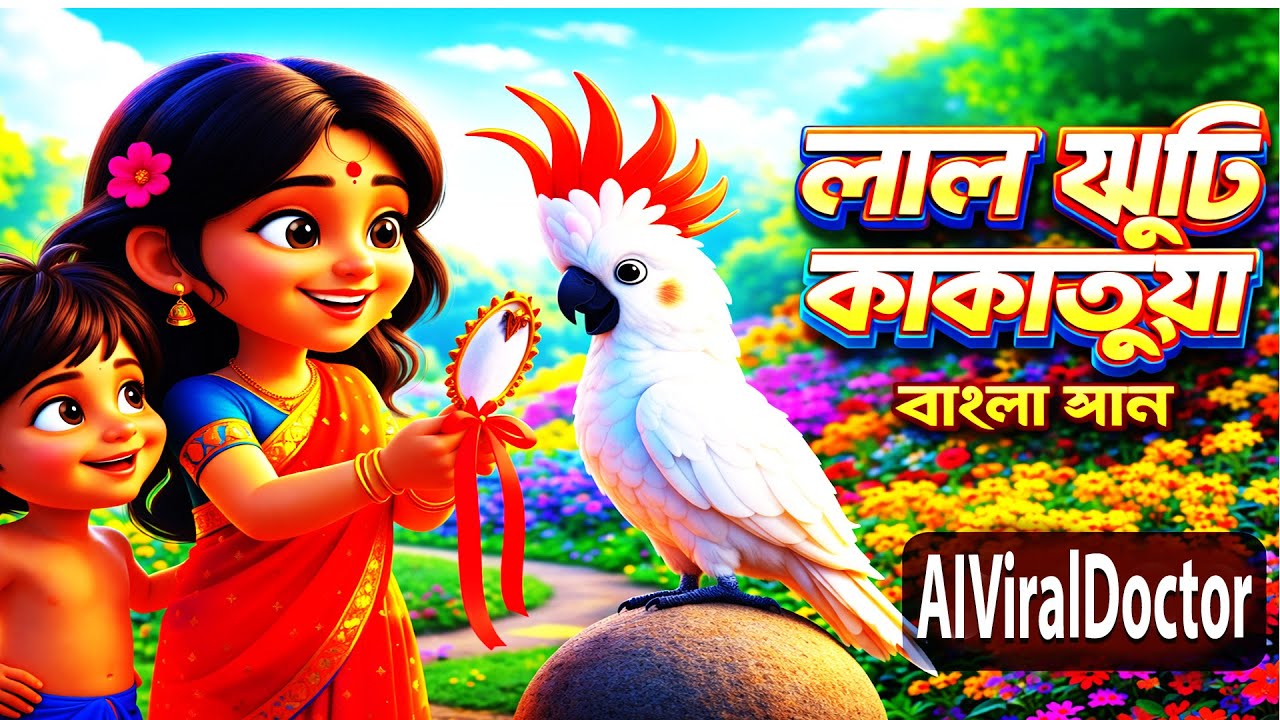 লাল ঝুঁটি কাকাতুয়া | Lal Jhuti Kakatua | Bengali Nursery Rhymes | #ViralShorts #AIViralDoctor