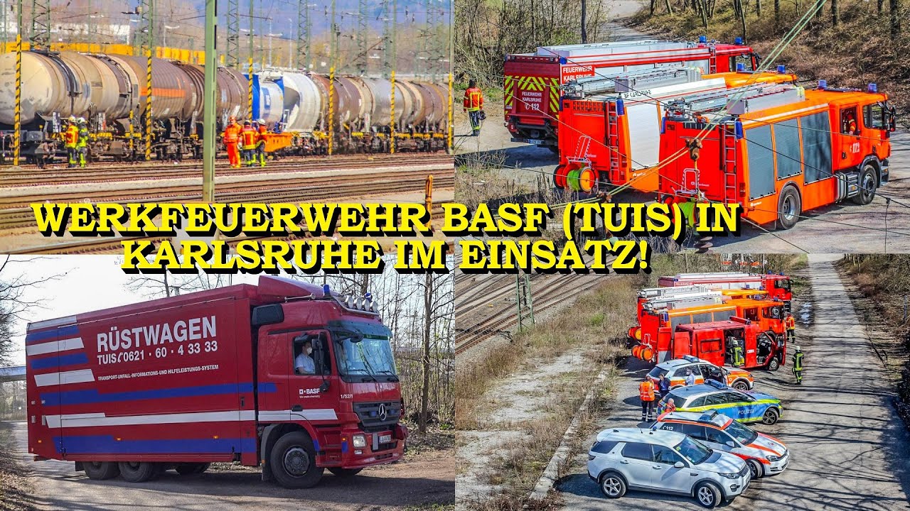 [Werkfeuerwehr BASF (TUIS) bei Gefahrguteinsatz in Karlsruhe] Gütterwaggon ist undicht | Feuerwehr