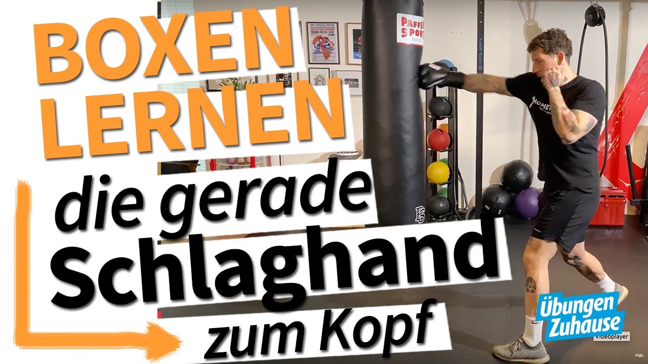 Boxen lernen am Sandsack | Grundtechniken Teil 2 | die gerade Schlaghand zum Kopf