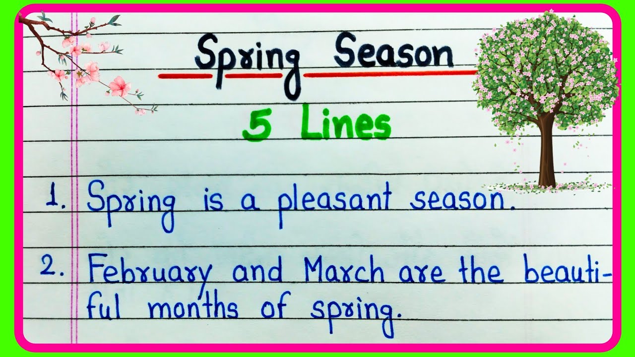 Spring Season essay in English 5 lines | Essay on Spring Season | 5 lines on Spring Season essay