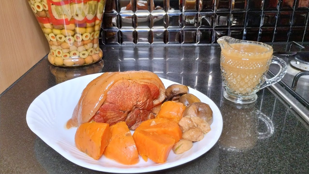 Maiale cotto Lentamente per 8 Ore, Patate Dolci e Funghi 🕗🐷