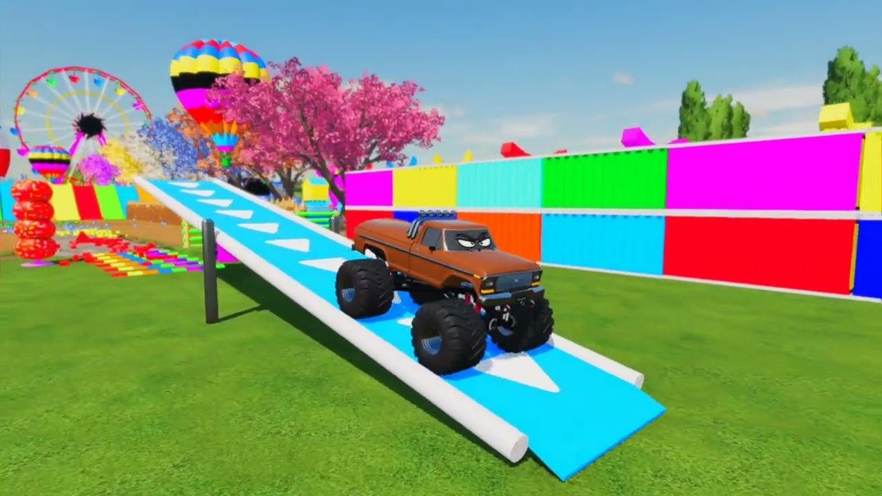 Garage with Colors - ALL MIXER TRUCK WITH DOUBLE FLATBED TRAILER TRUCK, DAF, FREIGHTLINER VOLVO