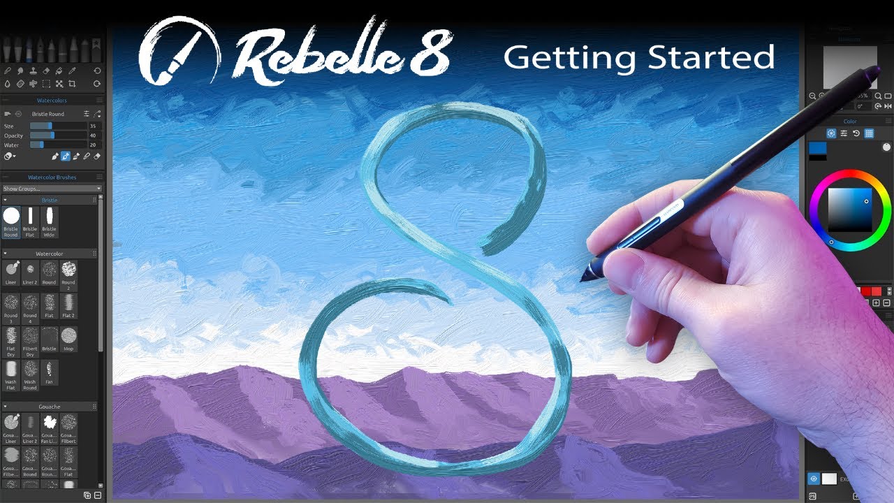 Учебное пособие по Rebelle 8 для начинающих — первый запуск и новый холст.