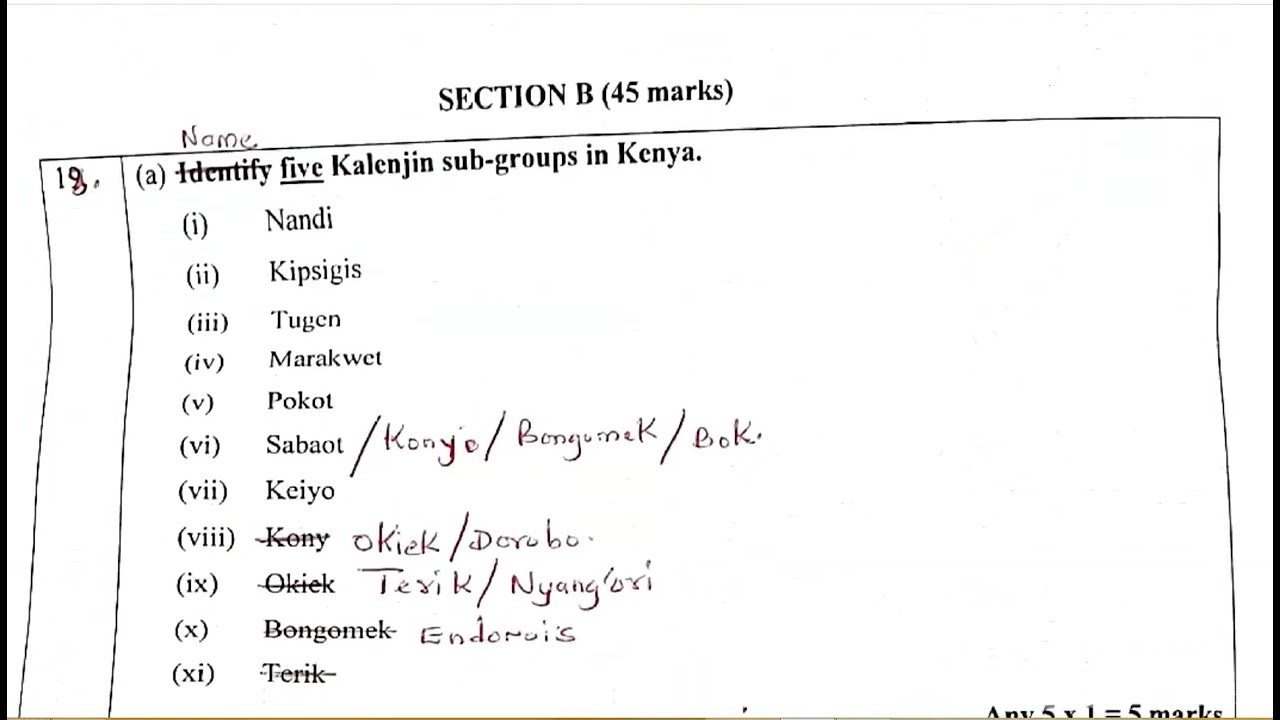 KCSE 2023 HISTORY paper 1 marking scheme|KCSE 2023 HISTORY paper 2 marking scheme|