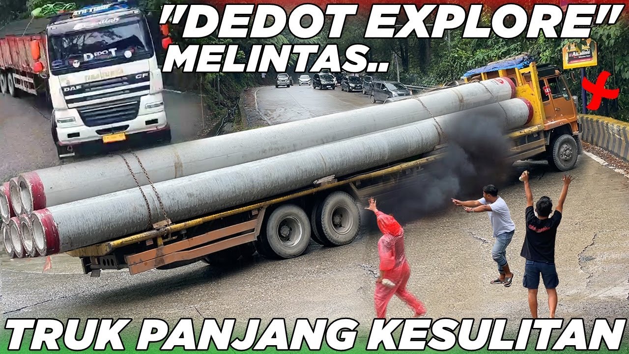 Keringat Dingin Truk FUSO Panjang Kewalahan Berbelok, Youtuber Dedot Explore Melintas Sitinjau Lauik