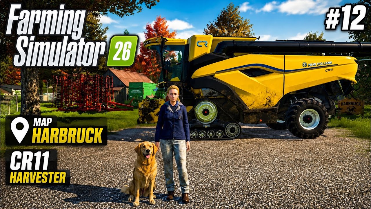 Farming Simulator 26 новый геймплей #12 CR 11 комбайн молочное производство