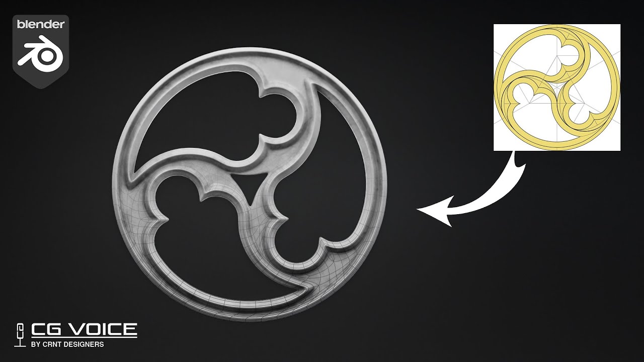 Carved Circular Gothic Tracery Design modeling in blender _ blender modeling