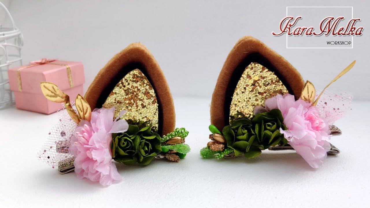 Делаем ушки на заколках DIY