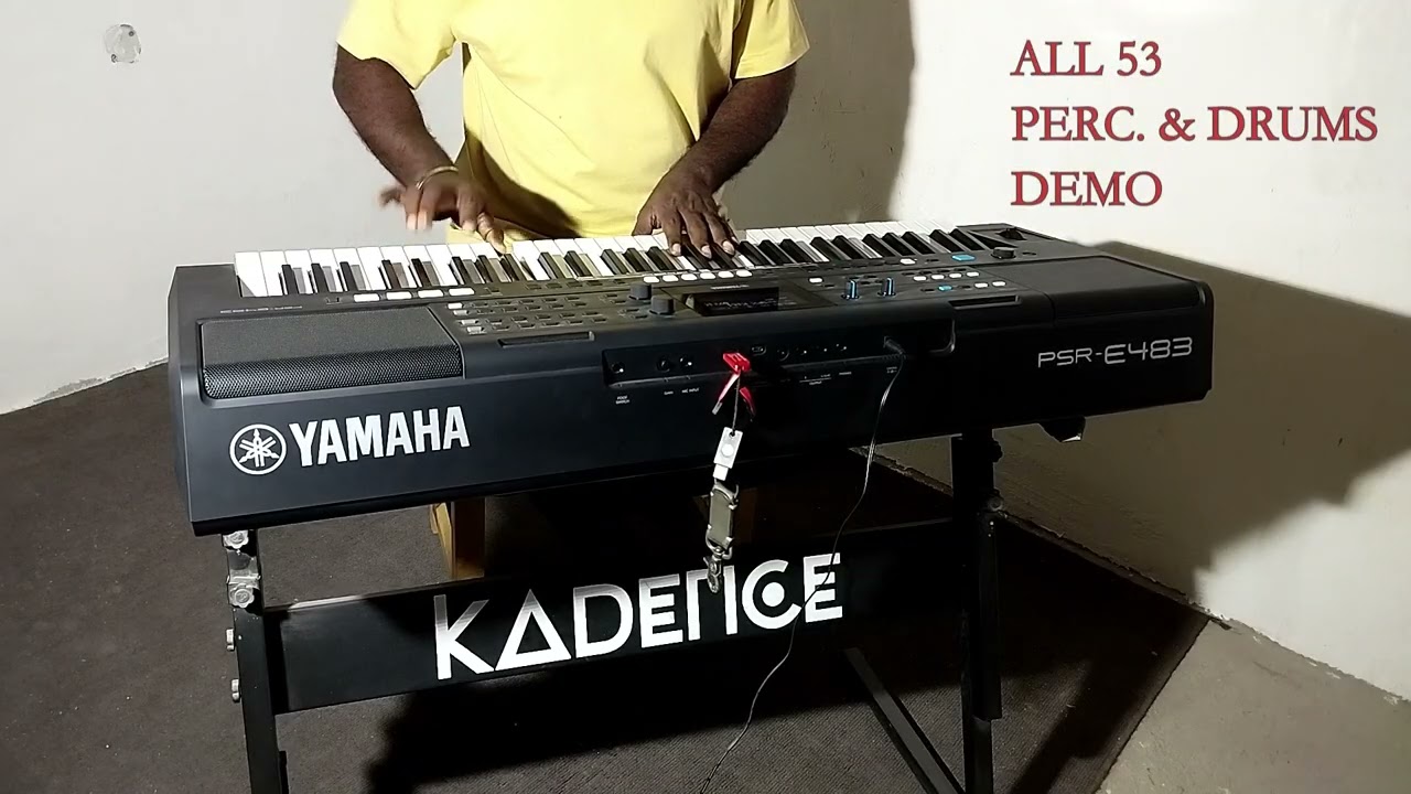 YAMAHA PSr e-483 | all 53 perc. & drums voice demo